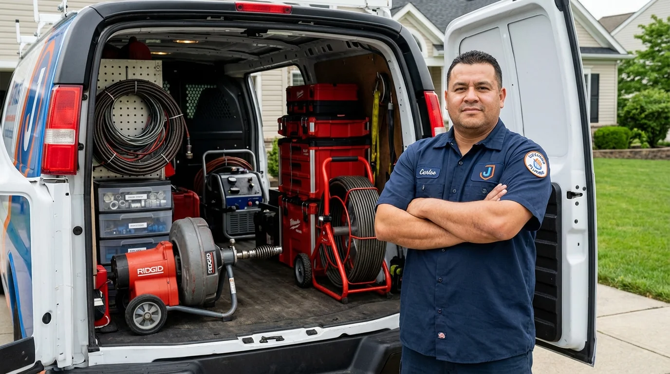 Professional drain cleaning equipment and Johns Plumbing LLC plumber in Diamondhead